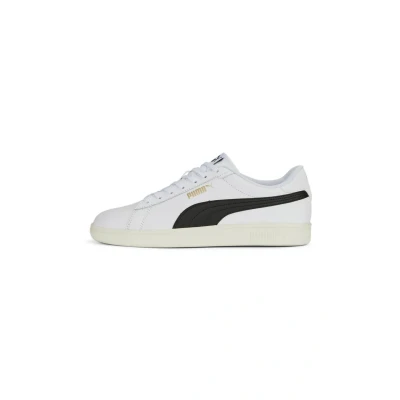 Afbeelding van Puma Smash 3.0 Unisex Sneakers laag, Maat: 46, White black gold frosted ivory Leer/ synthetisch