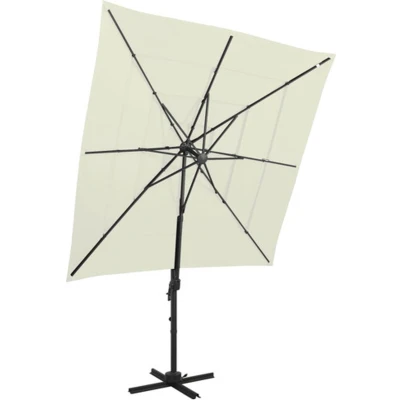 Afbeelding van Parasol 4 laags met aluminium paal 250x250 cm zandkleurig
