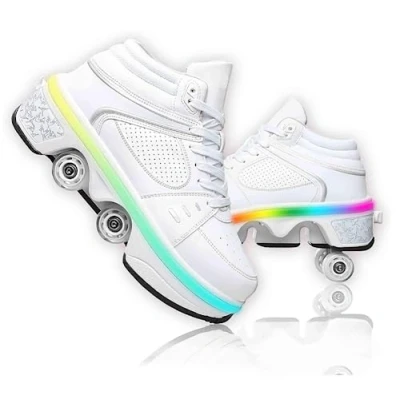 Afbeelding van Rollerschoenen voor kinderen, meisjes, multifunctioneel, met led en ledverlichting, skateboardschoenen