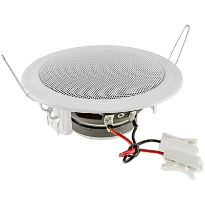Afbeelding van ChiliTec Plafondinbouwluidspreker, 60 W, plat, plafondmontage, rond, 135 mm, voor kantoor, keuken, woonkamer, thuisbioscoop, wit