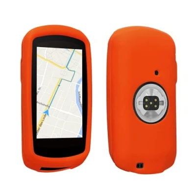 Afbeelding van kwmobile hoes geschikt voor Garmin Edge 1040 / Solar Siliconen beschermhoes fietsnavigatie zomers oranje