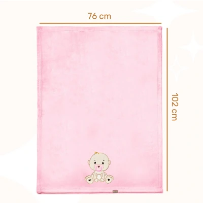 Afbeelding van BE Mammy Babydeken Dekbed Kinderdeken Wiegdeken Dekentje Baby 76 x 102 cm Poeder roze meisje BE20 168 BBL