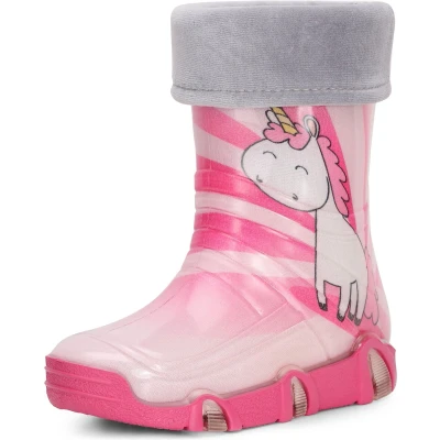 Afbeelding van Ladeheid Kinder Regenlaarzen Rubber Hoog PVC Waterdicht LA ZT Szuwarek2020 Roze eenhoorn 30 35/36