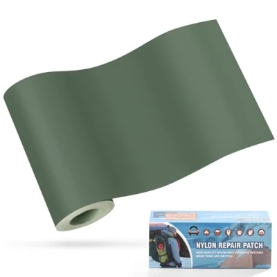 Afbeelding van zelfklevende nylon patches, OAZ 10 x 160 cm, waterdichte reparatiepatch, patch, groen, voor tenten, donsjack, slaapzak, handtas