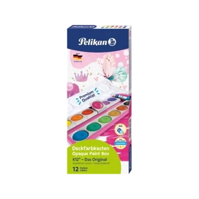 Afbeelding van Pelikan dekverfdoos 735/K12V glitter roze 12 kleuren