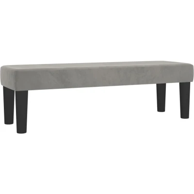 Afbeelding van Bankje 100x30x30 cm fluweel lichtgrijs