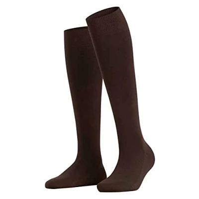 Afbeelding van FALKE Family dames kniekousen katoen donkerbruin (dark brown) Maat: 35 38
