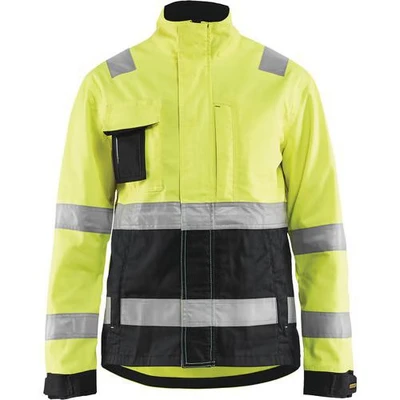 Image de Veste haute visibilité femme jaune fluorescent/noir