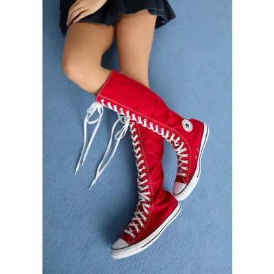 Afbeelding van Converse Chuck Taylor Sneakers hoog, Dames, Maat: 36.5, Red/white/black Textiel