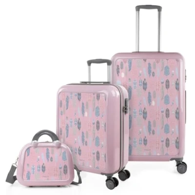 Afbeelding van ITACA Reiskoffers van de firma 4 wielige bagage set Reisbagageset Lichtgewicht reisbagageset. Combinatieslot 703600B, Veren