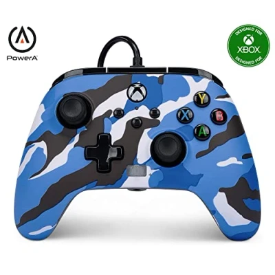 Image de Manette filaire améliorée pour Xbox Series X/S PowerA Camouflage bleu