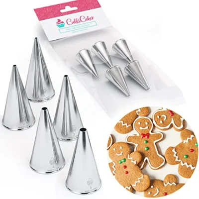 Afbeelding van CukkiCakes 5 stuks professionele spuitmonden voor het tekenen en schrijven op koekjes, cakes, cupcakes (nummers 1, 2, 3, 4 5), compatibel met bakhuls, gemaakt in