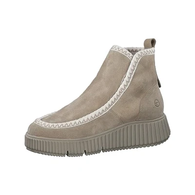 Afbeelding van Tamaris Korte laarzen, Dames, Maat: 39, Beige Veloursleer