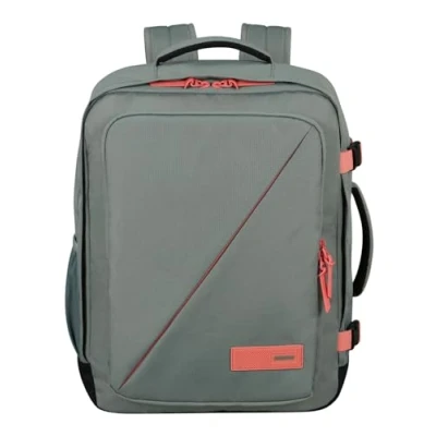 Image de American Tourister Take2Cabin sac de cabine Ryanair/Wizz Air/Vueling 40 x 30 20 cm, 26,5 L, 0,60 kg, bagage à main, dos d&#039;avion MS, gris/rose (sauge/corail)