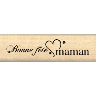 Afbeelding van Florilèges Design FB109114 Scrapbooking stempel goed feest mama beige 2 x 7 2,5 cm