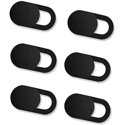 Afbeelding van ivoler Set van 6 webcam afdekkingen, cover, antislip, ultradun, voor laptop, pc, smartphones, tablets, noteboook Pro enz. zwart