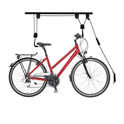 Afbeelding van Relaxdays fietslift ophangsysteem plafondlift fietsophangsysteem tot 20 kg zwart