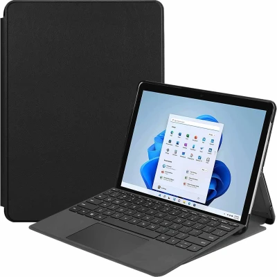 Afbeelding van iMoshion Tablet Hoes Geschikt voor Microsoft Surface Pro 8 Trifold Bookcase Zwart