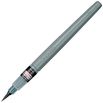 Afbeelding van Pentel Fude Pen Navulbare penseel zwarte inkt met pigmenten brede punt voor illustratie, kalligrafie, manga
