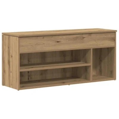 Image de vidaXL Banc à chaussures chêne artisanal 102x30,5x45cm bois ingénierie859144