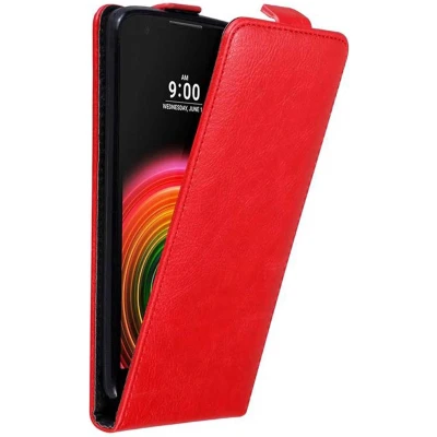 Afbeelding van Cadorabo Hoesje geschikt voor LG X POWER in APPEL ROOD Beschermhoes flip design Case Cover met magnetische sluiting