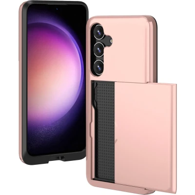 Afbeelding van iMoshion Hoesje Geschikt voor Samsung Galaxy S24 Ruimte 2 pasjes Backcover met pasjeshouder Rosé Goud