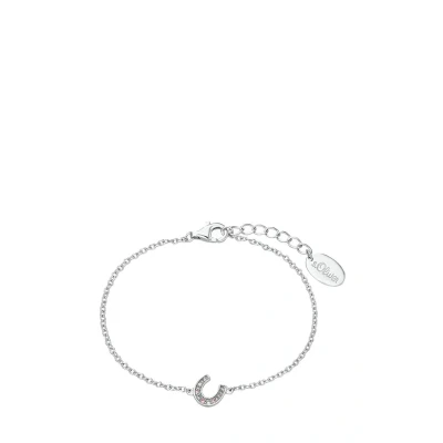 Afbeelding van s.Oliver Armband van roestvrij staal voor meisjes en kinderen met glas grijs 14 + 2 cm, 14+2, staal, glas, Metaal, zirkonia, Zirkoniumoxide