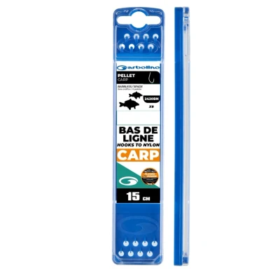 Image de Garbolino Bas de Ligne Montes Competition Pellet Carp 15cm (8 pcs) Maat : l&#039;Hameçon 14 (2420BN) 0.175mm Fluoro Power