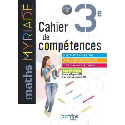 Image de Myriade Maths 3e 2019 Cahier de compétences élève