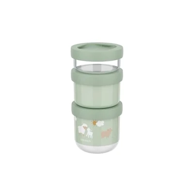 Afbeelding van Mepal Mio snackbox stack 3 delig Little Dutch 100 + 175 275 ml Stapel zo veel als je nodig hebt Magnetron en vaatwasmachinebestendig Farm