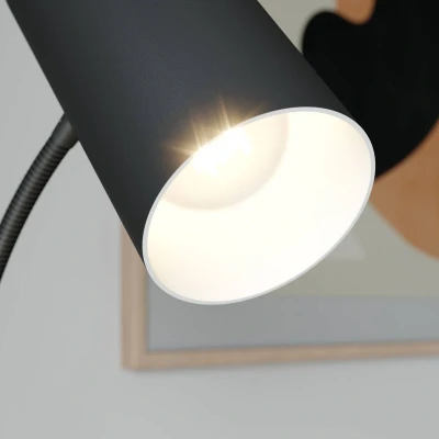 Afbeelding van Vloerlamp Karoli met flexibele arm in zwart