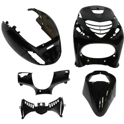 Afbeelding van Motodak Carrosserie kuip, aanpasbaar, Piaggio 50 Zip SP zwart glanzend (5 delige set) p2r