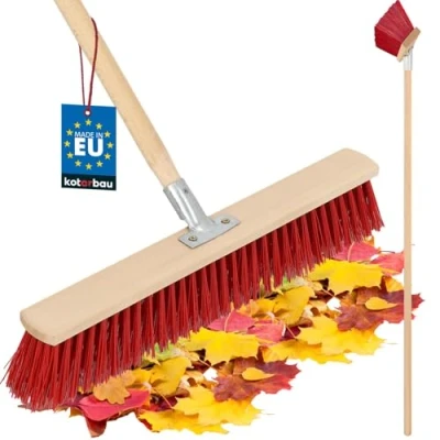 Afbeelding van KOTARBAU® Straatbezem 500 mm met steel, industriële bezem, tuinbezem, grote capaciteit, voor het vegen van wegen, trottoirs