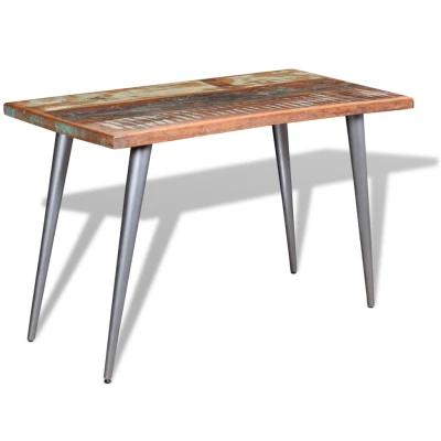 Afbeelding van Eettafel 120x60x76 cm massief gerecycled hout