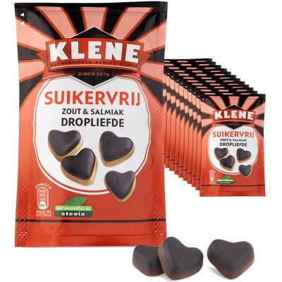Afbeelding van Klene Dropliefde Suikervrij 90 gr 12 zakjes