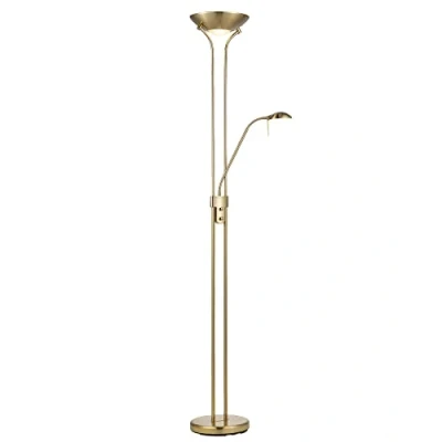 Afbeelding van Home Sweet Klassieke vloerlamp, 50/50/180 cm, brons, dimbaar met flexibele leeslamp, lichtbron R7s + G9, geschikt voor woonkamer