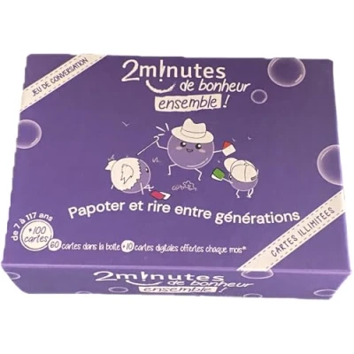Afbeelding van 2 minuten samen!: Het spel dat generaties verbindt. 52 kaarten om met elkaar te verbinden