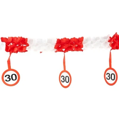 Afbeelding van Guirlande de décoration d&#039;anniversaire 30 ans anniversaire homme femme table