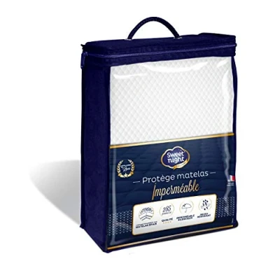 Afbeelding van Sweetnight matrasbeschermer, 140 x 190/200 cm, zeer dik, van katoen, mijt en waterafstotend, zijdeachtig ademend, compatibel met grote manden, luxe hotelkwaliteit
