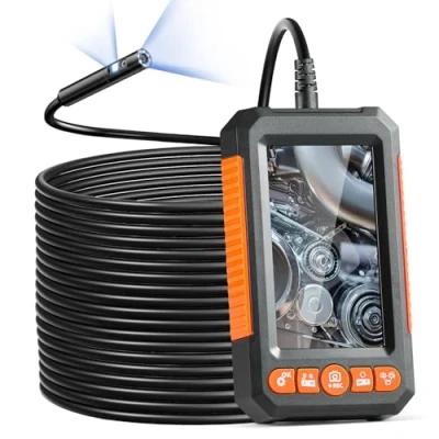 Image de VEVOR Caméra Endoscopique Endoscope Double Objectif Écran IPS 4,3&quot; Câble 15 m