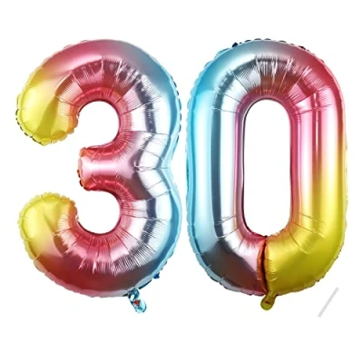 Afbeelding van Ballonnen cijfer 30 jaar 101 cm ballon verjaardag decoratie helium
