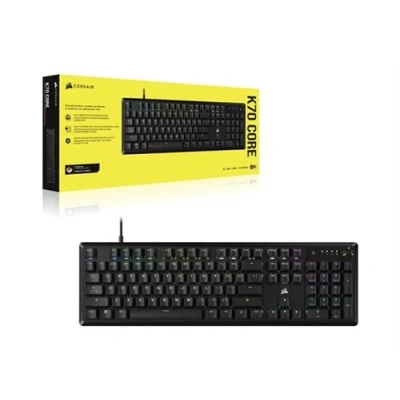 Image de CORSAIR K70 CORE RGB Clavier mécanique, jeux 100% full size backlit USB QWERTY US commutateur : MLX Red noir