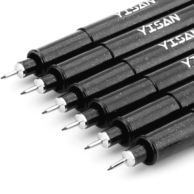 Afbeelding van YISAN 70320 tekenpennen met ultradunne punt, 0,25 mm, voor schrijven, braamvrije bijbelpennen tekenen, manga pennen, 6 stuks