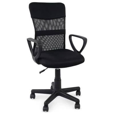 Afbeelding van IDIMEX Jogo Bureaustoel, draaistoel, ergonomische draaistoel met armleuningen, bekleding van ademend mesh, zwart, in hoogte verstelbaar, voor kantoor en thuiskantoor