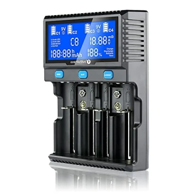 Afbeelding van Oplader voor cilindrische Li ion en Ni MH batterijen everActive UC 4200