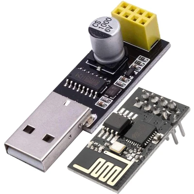Afbeelding van AZDelivery ESP8266 ESP 01 met USB Adapter Wlan WiFi Module compatibel Arduino