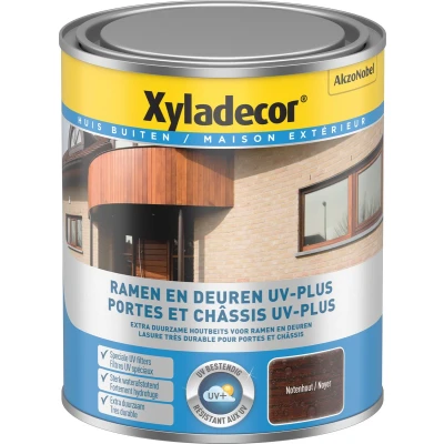 Afbeelding van Xyladecor beits ramen &amp; deuren UV plus 0,75l notenhout