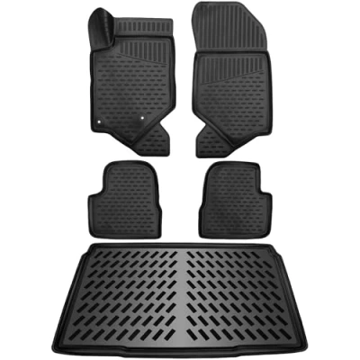 Afbeelding van ELMASLINE 3D rubberen vloermatten + kofferbakmat Opel Corsa F vanaf 2019 hoge rand design