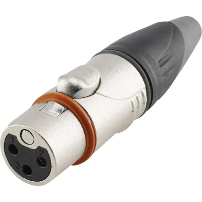 Afbeelding van Hicon HI X3CF HD XLR connector Koppeling, recht Aantal polen: 3 Zwart, Zilver 1 stuk(s)