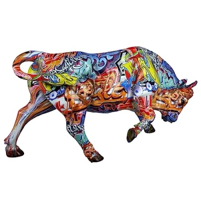 Afbeelding van Gilde Poly Stier Street Art decoratieve figuren, bruin, uniek